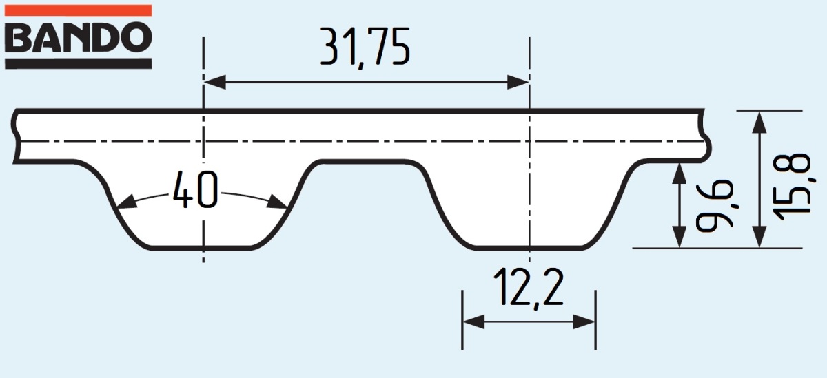 Optibelt-ZR Зубчастий пас XXH Bando Японія