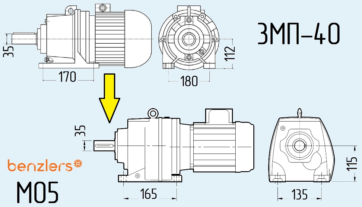 мотор-редуктор 3МП-40