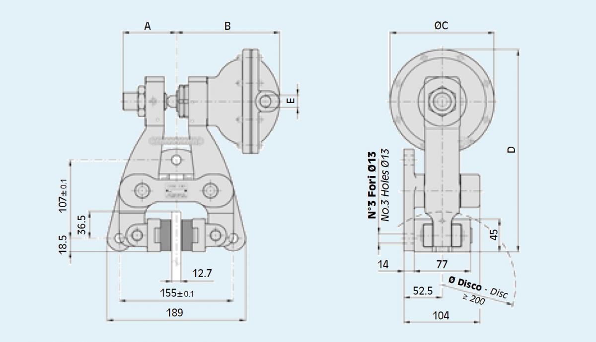 coremo ocmea клещевой дисковый тормоз