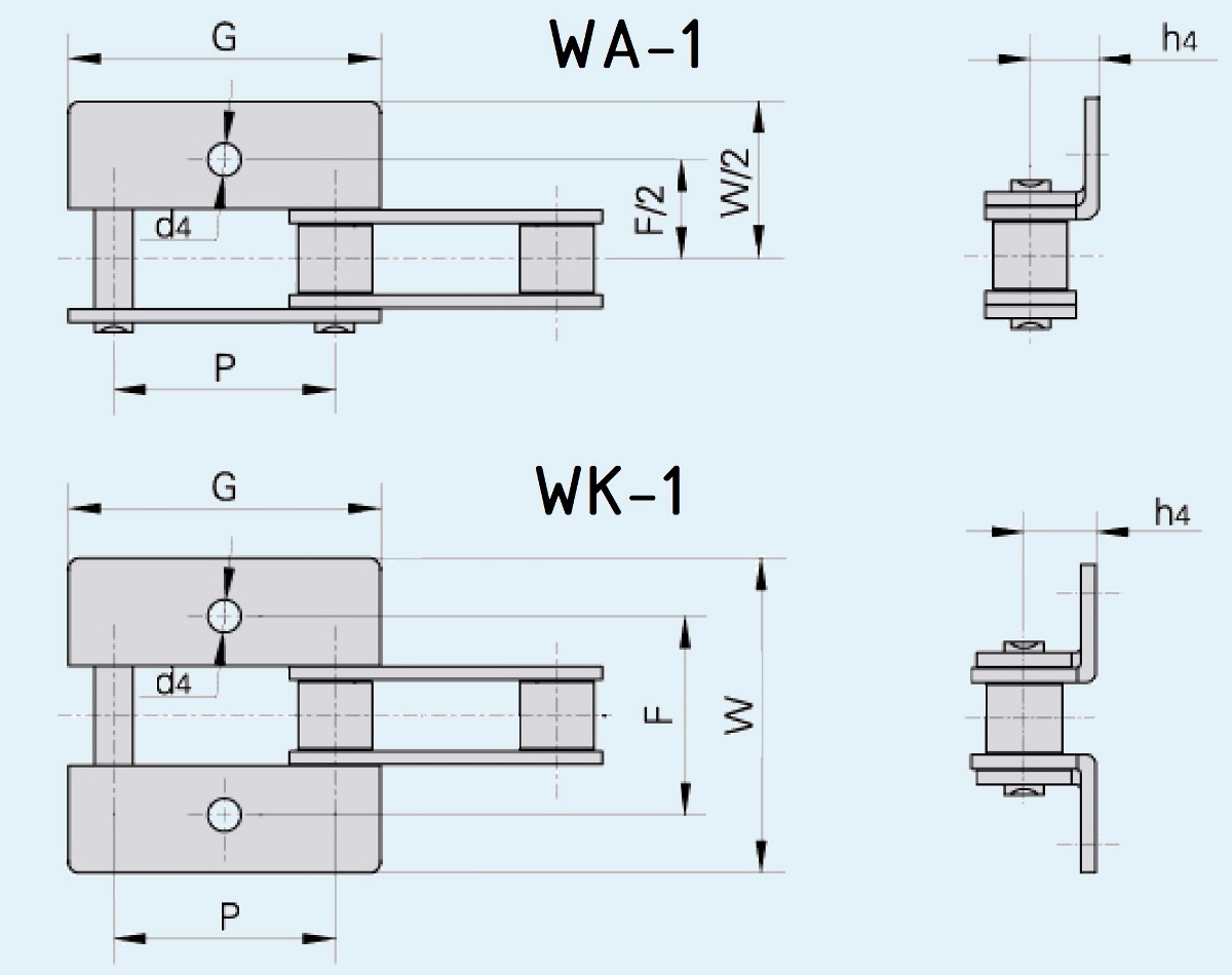 Цепь с отогнутыми пластинами