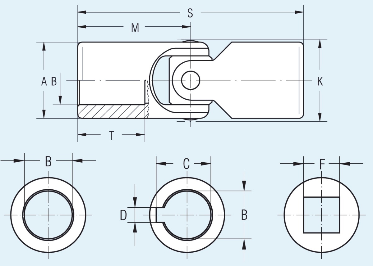 Размеры карданных шарнирова