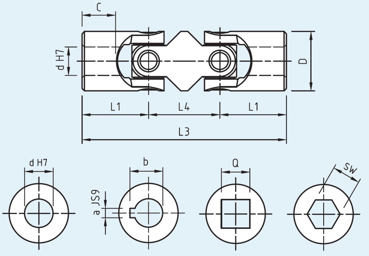 муфта карданна карданний шарнір з голчастим підшипником
