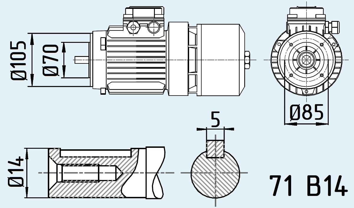 Электродвигатель с тормозом