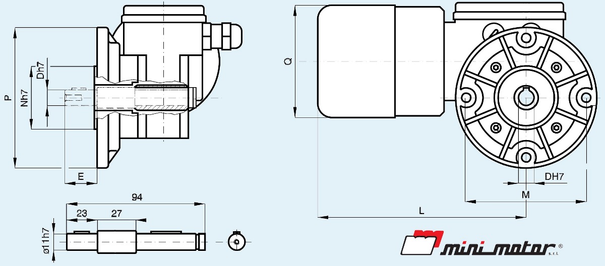 Мотор-редуктор с фланцевым кремлением