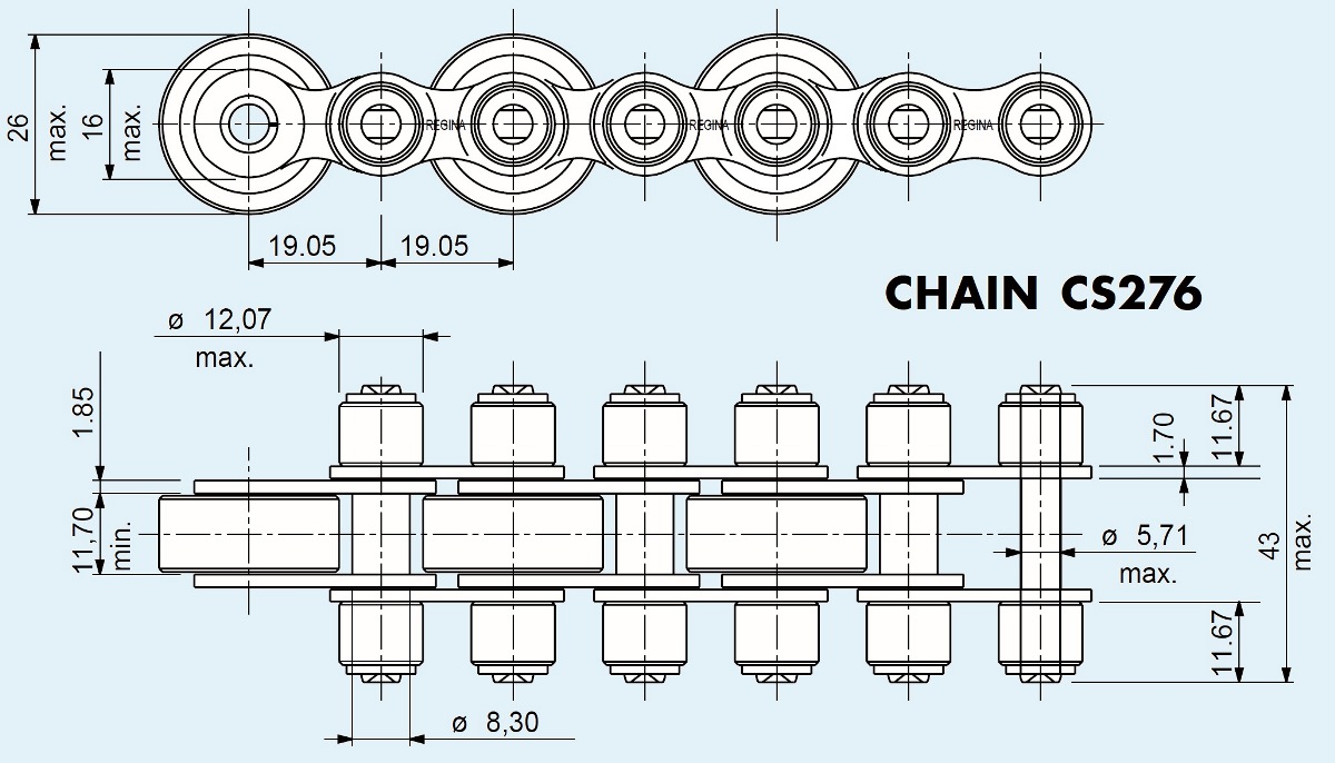 Regina CS276 транспортерний ланцюг