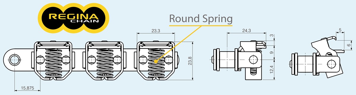 цепь с пружинными захватами