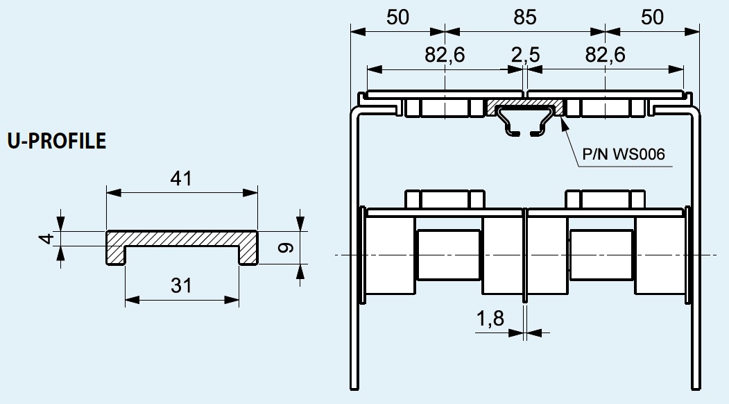 направляющая транспортёрной цепи