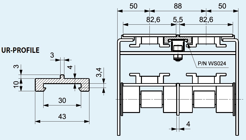направляющая транспортёрной цепи