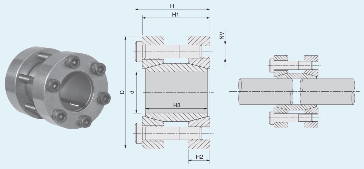 жорстка безшпоночна муфта