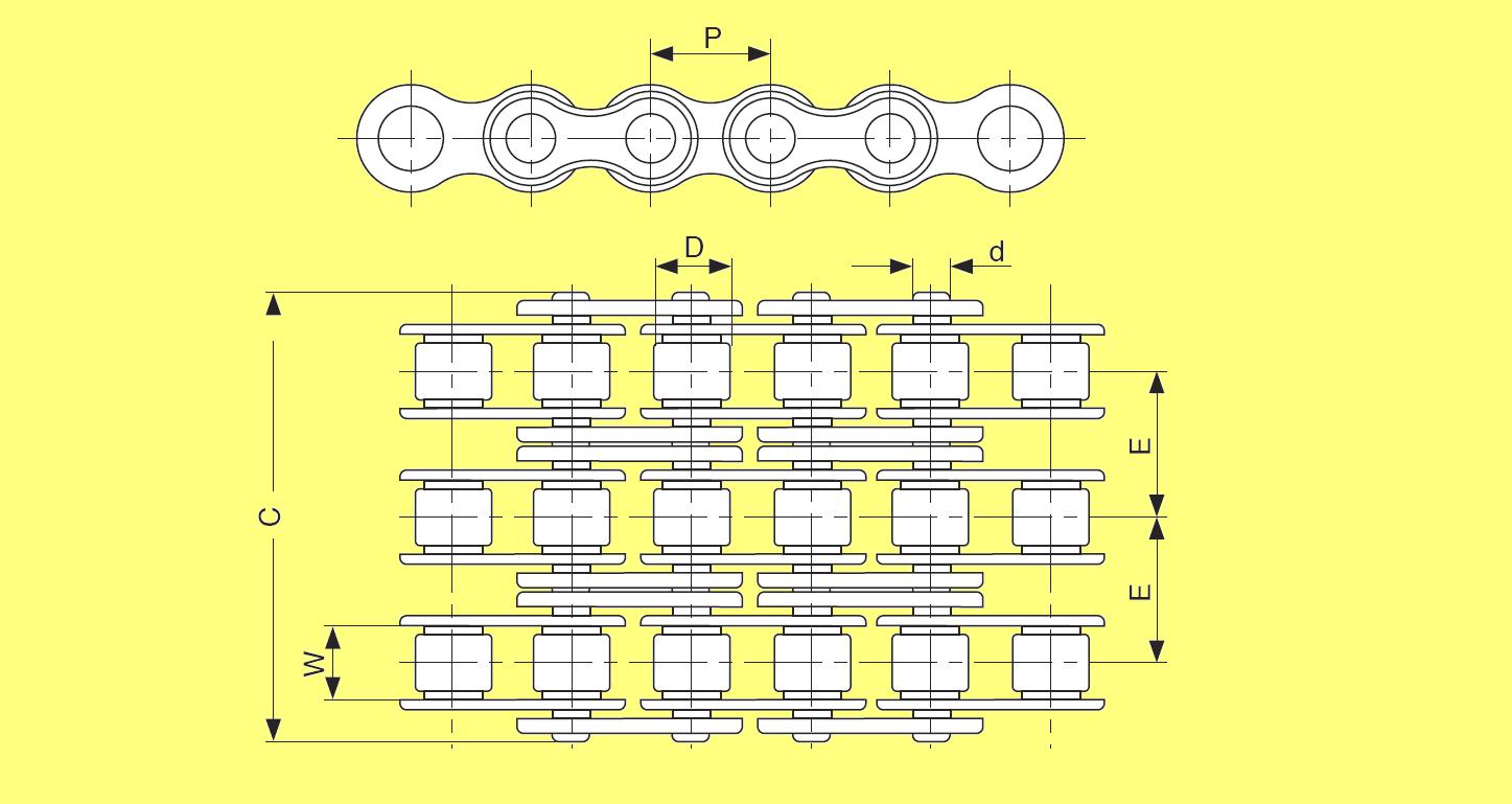 цепь трёхрядная