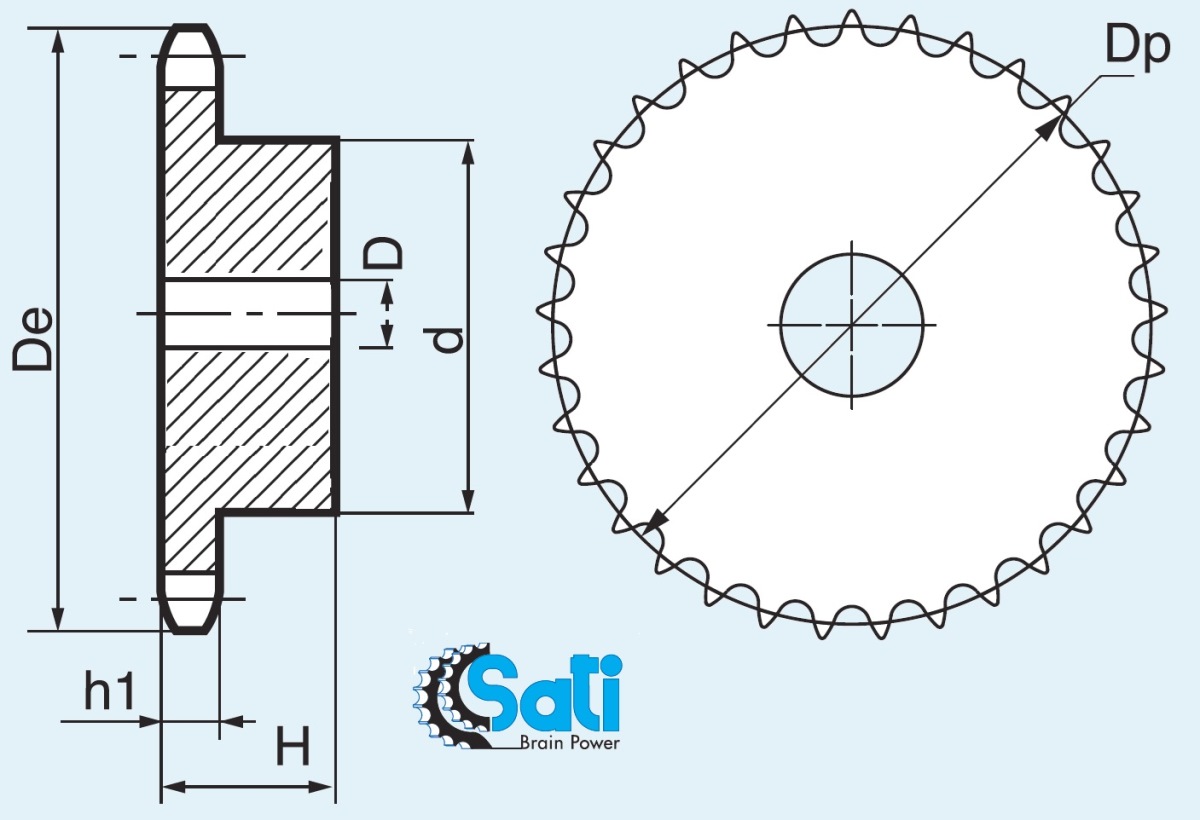Стальная звёздочка со ступицей