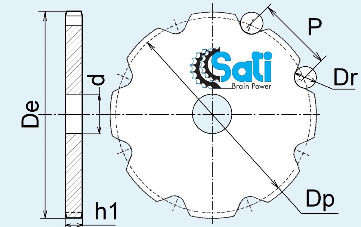 Звёздочка для тяговой пластинчатой цепи