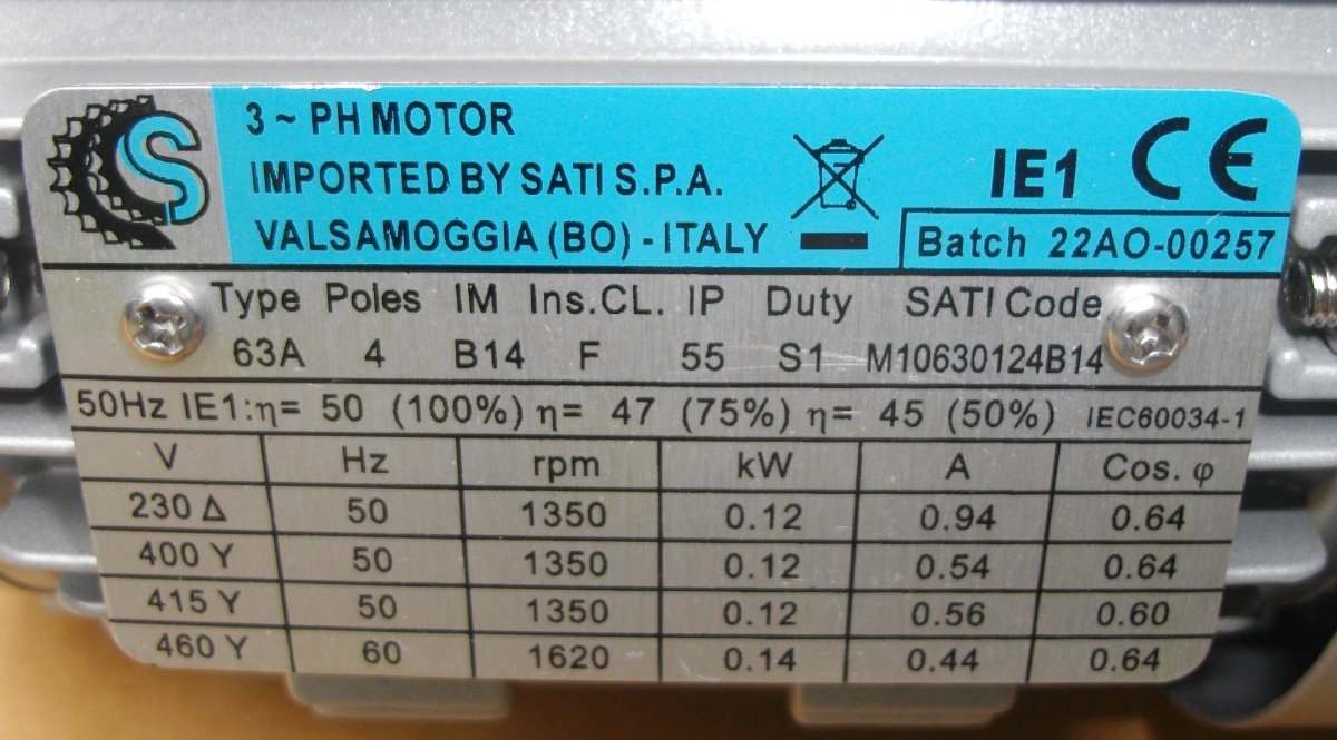 Маркування електродвигуна