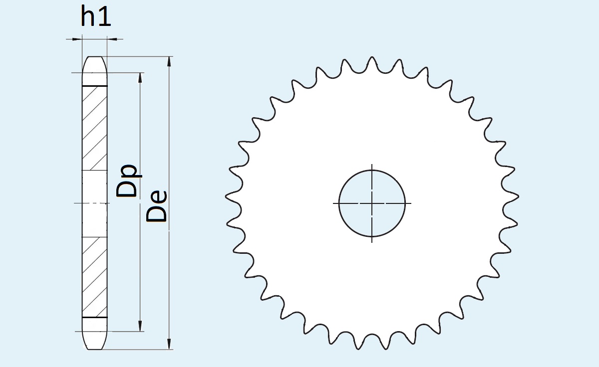 Розміри зірочок для ланцюгів