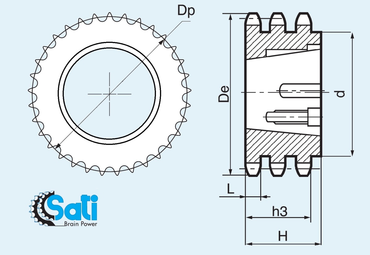10B-3 звёздочка с втулкой Taper bush