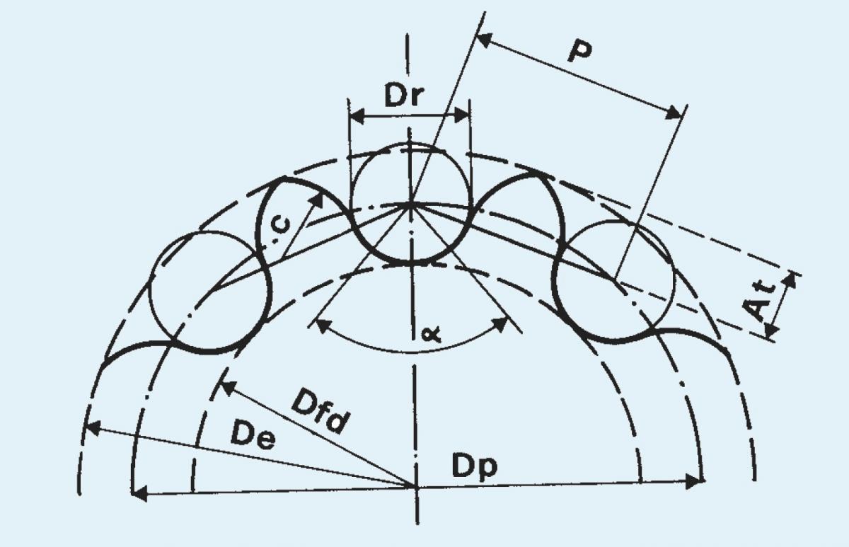 чертёж звёздочки для цепи