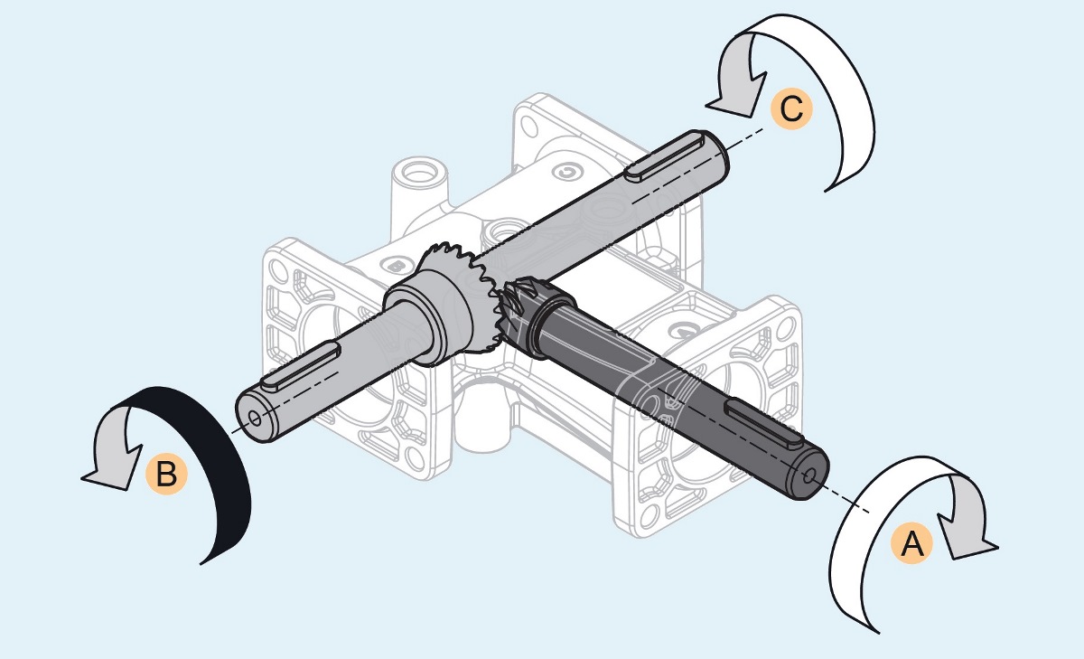 угловой редуктор 1:2